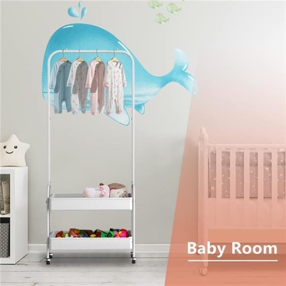 Storage & Organization | White Clothing Rack Portable Garment Rack ...